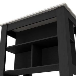 English Elm Brooklyn Kitchen Island with Spacious Top, Three Concealed Shelves, Legroom for Stool, Multicolor B128P148877