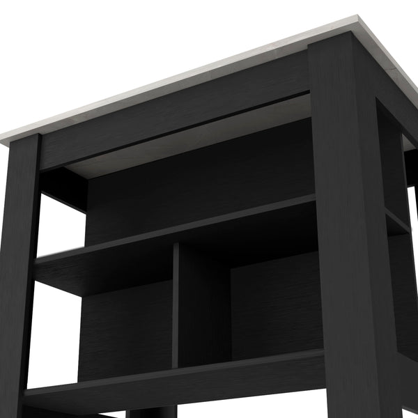 English Elm Brooklyn Kitchen Island with Spacious Top, Three Concealed Shelves, Legroom for Stool, Multicolor B128P148877