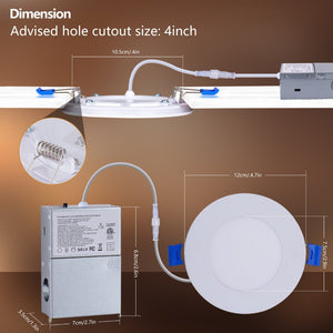 English Elm 12 Pack Canless Led Wafer Downlights 4 Inch Dimmable with Selectable Color Temperature W2312P416000
