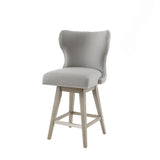 Madison Park Hancock Transitional High Wingback Button Tufted Upholstered 27" Swivel Counter Stool with Nailhead Accent MP104-0716 Grey