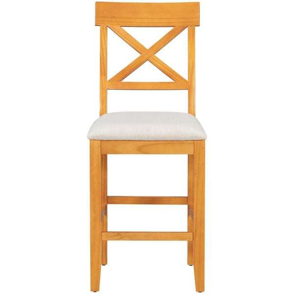 English Elm Topmax 5-Piece Farmhouse Counter Height Dining Table Set With Storage & Upholstered Chairs In Brown N717S000141N-GIGA