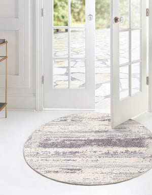 Unique Loom Cherokee Chattanooga Machine Made Geometric Rug Sand, Gray 7' 1" x 7' 1"