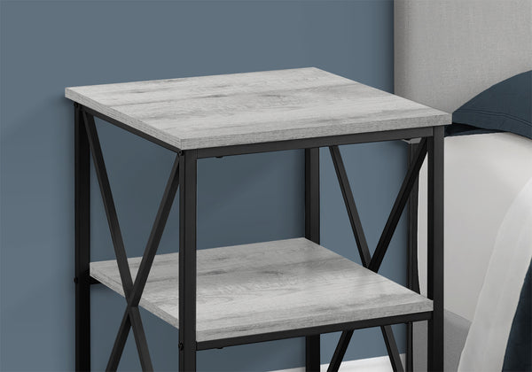 English Elm Accent 2-Tier Console Table with Wood-Look Top and Black Metal Frame for Entryway or Narrow Hallway Grey 27 L x 20 W x 5 H B2710P219351