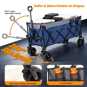 English Elm 51-inch Heavy Duty Folding Utility Wagon with Steel Frame and 480lb Hauling Capacity W2932P417638