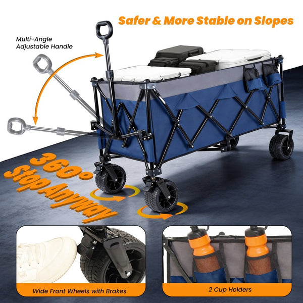 English Elm 51-inch Heavy Duty Folding Utility Wagon with Steel Frame and 480lb Hauling Capacity W2932P417638