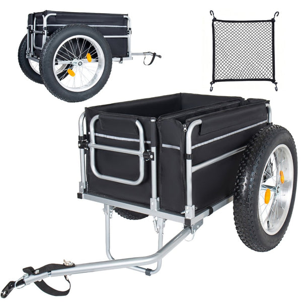 English Elm Upgraded Fat Tire Bicycle Cargo Trailer Heavy Duty Foldable Hauler for Camping Trips W2932P417634