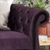 Christopher Knight Home® - Noble House - - Luxurious 3-Seater Purple Velvet Sofa, Featuring A Classic Design With Modern Elegance, Perfect For Adding Sophistication And Style To Any Living Room, Plush Comfort And Durable Craftsmanship