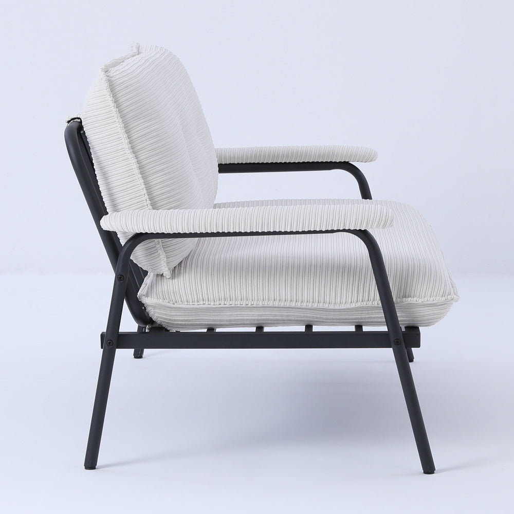 English Elm The 53-inch sofa with durable metal frame and sponge cushions, space-saving American-style comfort for studio living Beige W3371P309473