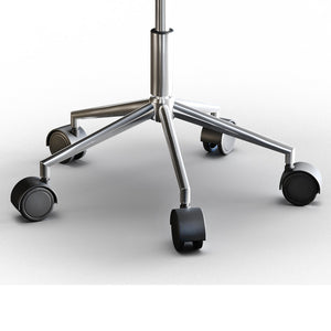 English Elm Malden Mid-Century Modern Office Chair in Grey Fabric — Curved Padded Seat, Chrome Swivel Base, Adjustable B136P158898