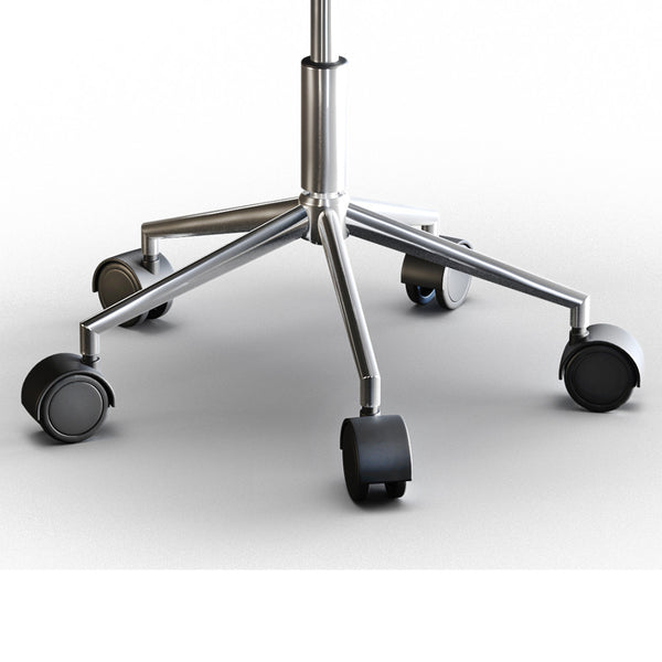 English Elm Malden Mid-Century Modern Office Chair in Grey Fabric — Curved Padded Seat, Chrome Swivel Base, Adjustable B136P158898