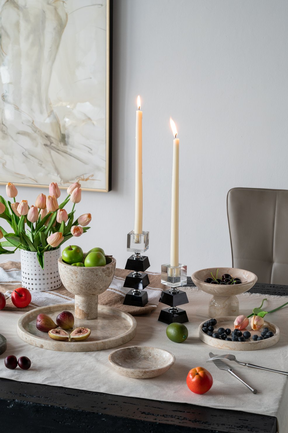 English Elm 6x6x1.5" Round Marble Decorative Bowl Cream - Versatile Entryway Catchall, Soap Dish & Orb Vessel, Modern Organic Charm W2078P358642
