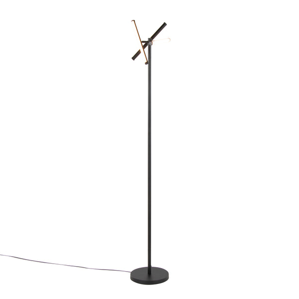 English Elm Icicle Modern 65" Swivel Floor Lamp with Integrated Dimmable LED, Sleek Metal Accent for Living Room Black B202P224217