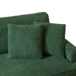 English Elm Indoor Boucle Chaise Lounge with Detachable Ottoman Convertible Daybed Bedroom Reading Nook Green W5515P438696