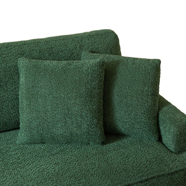 English Elm Indoor Boucle Chaise Lounge with Detachable Ottoman Convertible Daybed Bedroom Reading Nook Green W5515P438696