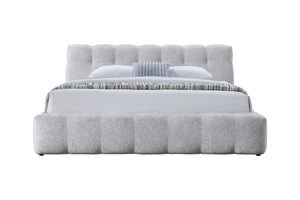 English Elm Hannah Gray Chenille Eastern King Bed - Stylish Comfort With Durable Support For Modern Bedrooms B2726S00560