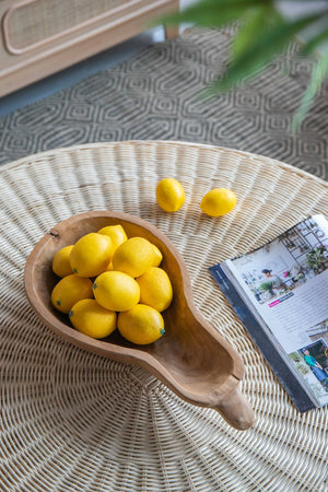English Elm S/2 Teak Gourd Bowl Set – Nesting Pear-Shaped Teak Decorative Bowls, Natural Brown Finish, 20x14x8 W2078P391135