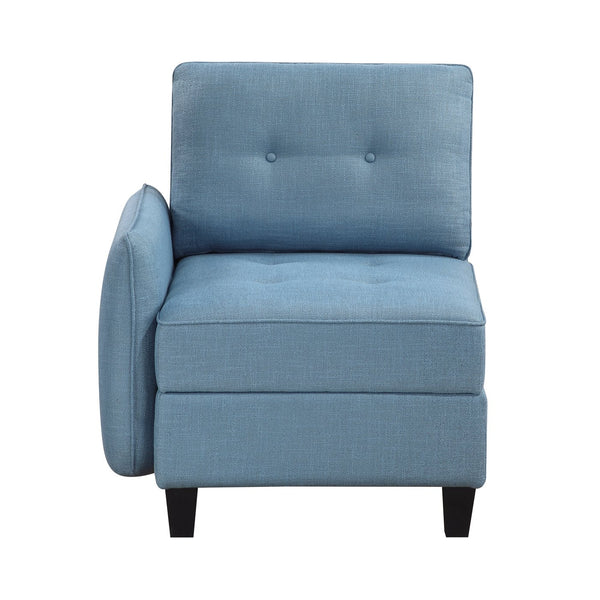 English Elm Living Modular Armless Chair with Hidden Storage, Tufted Fabric Comfort, Solid Wood Frame, Easy Assembly Blue 26.5 L x 35 W x 15 H B011P309912