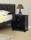 Contemporary Black Nightstand with 2 Drawers, Sturdy Wooden Frame, 22x16x25, 20 lbs Capacity