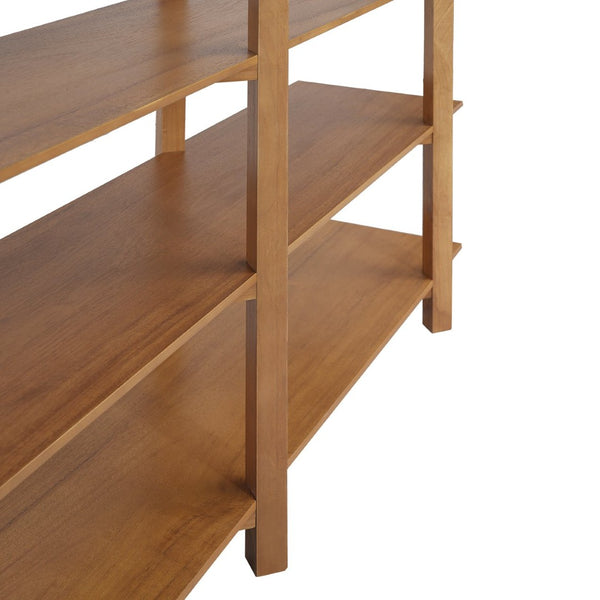 English Elm 6 Tier Acacia Veneer Bookshelf Open Storage Unit Heavy Duty Pine Wood Frame Display N758P412462N