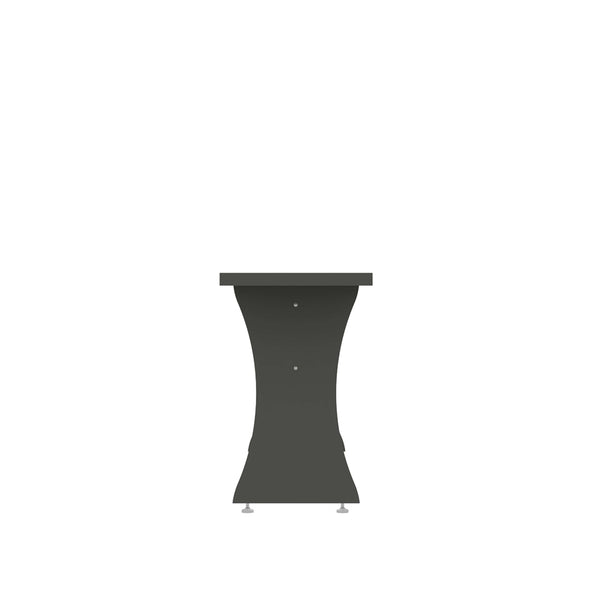 English Elm Coney Dining Bench with Curved Silhouette and 550 lb Capacity, Sleek MDF Frame for Modern Homes Charcoal grey B365P398209
