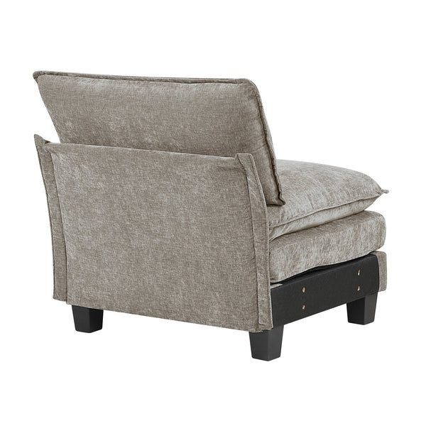 English Elm Modern Sofa Plush Chenille Comfort with High-Density Foam & Pocket Coils, Reversible Cushions, Durable Frame Brown Gray,Pewter 34.5 L x 29 W x 8.5 H B011S01814