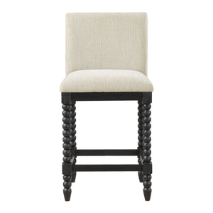 OSP Home Furnishings ELIZA 26" Spindle Counter Stool  Linen / Black