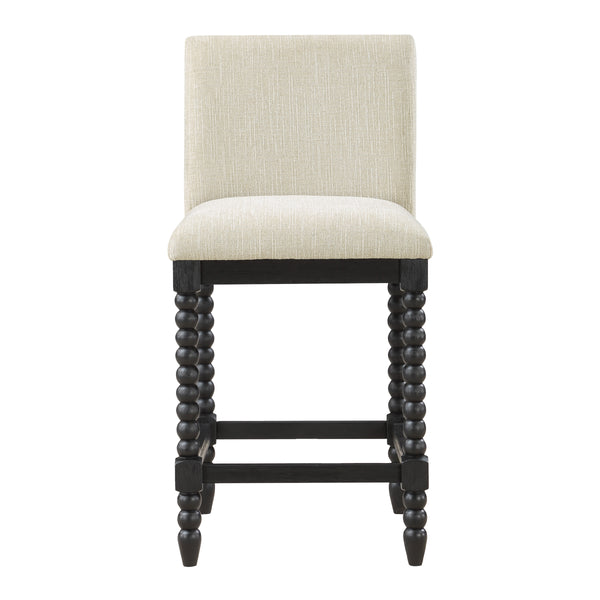 OSP Home Furnishings ELIZA 26" Spindle Counter Stool  Linen / Black