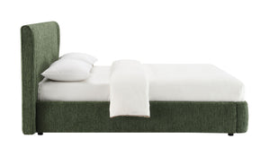 English Elm Cheryl Queen Upholstered Bed Chenille Fabric Padded Headboard No Box Spring Needed B2756S00035