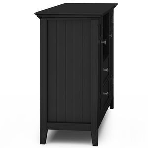 English Elm Bedford Hand-Finished Tall TV Media Stand for TVs up to 60" — Solid Wood, Tempered Glass, Ample Storage B136P203485