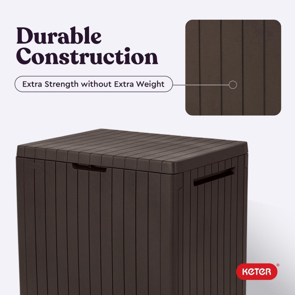 English Elm 30 Gallon Resin Deck Box Weatherproof Lockable Outdoor Patio Storage Container W2181P484988