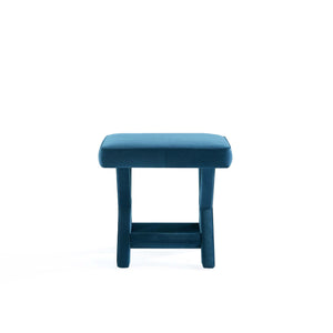 English Elm Abigail Mid-Century Modern Velvet Bench - Plush Blue Upholstered Accent Seat For Any Space B365P398204