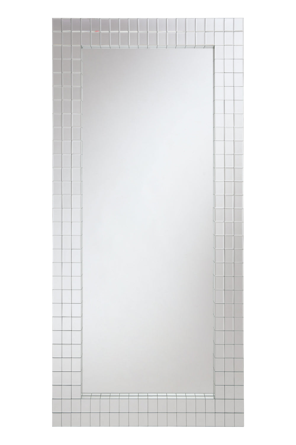 English Elm Dominic Silver Accent Floor Mirror with Beveled Mosaic Frame, Glam 22" x 61" Full-Length Statement Piece B2726P351695