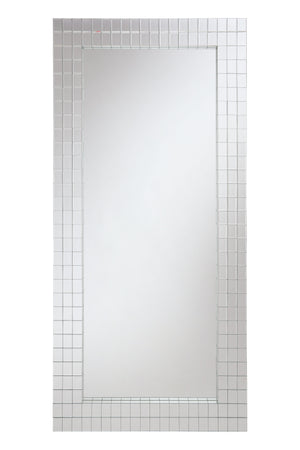 English Elm Dominic Silver Accent Floor Mirror with Beveled Mosaic Frame, Glam 22" x 61" Full-Length Statement Piece B2726P351695