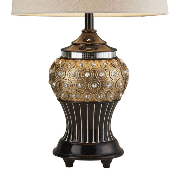 English Elm 28.75 Elegant Gold Max Bejeweled Resin Table Lamp with Multicolor Gems, Bronze Finish, 3-Way Switch B072116317