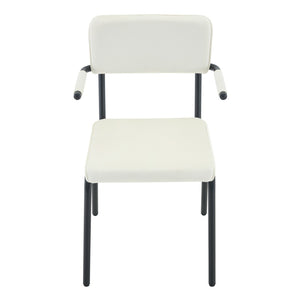 English Elm Dining Chairs Set of 2 Velvet Upholstered with Hangable Arms and Metal Legs W3493P449270