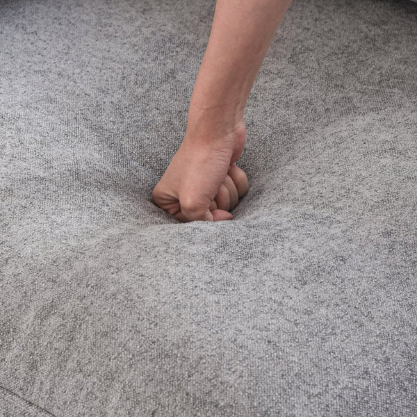 English Elm Sky Cloud Sectional Sofa - 120-Inch Washable Linen L-Shaped 4-Seater With Storage Ottoman & Comfort B341S00003-GIGA