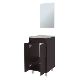 English Elm Saratoga Wenge Bathroom Cabinet with 2 Soft-Close Doors, Space-Saving 34.1"H x17.8"W x17.8"D, Scratch-Resistant B128P314813