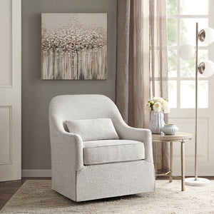 Madison Park Theo Farm House Swivel Glider Chair MP103-0856 Ivory/Black