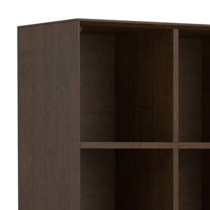 English Elm Banting 9 Cube Bookcase with Drawers Walnut Brown - Solid Rubberwood, Metal Frame, 3 Drawers, 9 Cubes B136P238617