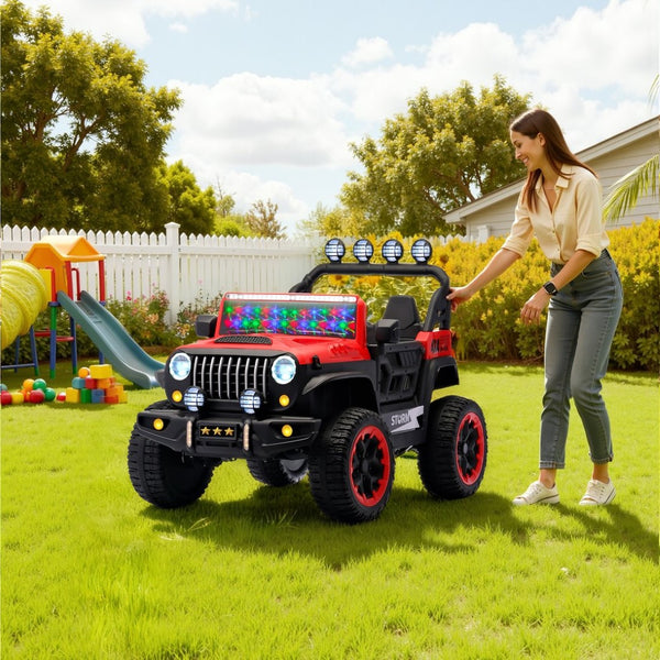 English Elm 24v Two Seat Kids Ride on Car with 4wd Motor Remote Control and Led Lights W509P378206