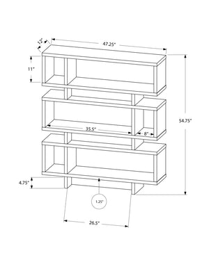 English Elm Bookshelf, 4-Tier 55" Taupe Laminate Bookcase with Thick Panels, Open Shelves, Modern Storage B2710P219235