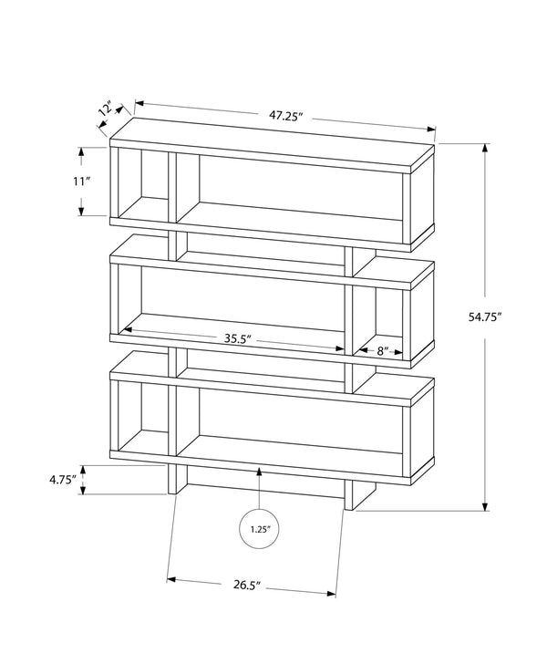 English Elm Bookshelf, 4-Tier 55" Taupe Laminate Bookcase with Thick Panels, Open Shelves, Modern Storage B2710P219235