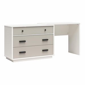 English Elm Valencia 3 Drawer Dresser Desk with Matte Black Hardware for Modern Bedroom Storage B2733S00010