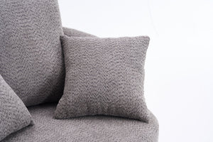 English Elm 360° Swivel Chair upholstered barrel accent chair with plush high-resilience foam and pillows for comfort Gray W2231P261425