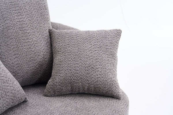 English Elm 360° Swivel Chair upholstered barrel accent chair with plush high-resilience foam and pillows for comfort Gray W2231P261425