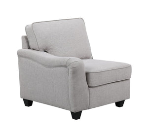 English Elm Luce Eight Piece Modular Sectional Linen Sofa with Ottoman for Spacious Living Rooms B2749S00090
