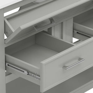English Elm Christopher Knight Home® - 36" Modern Bathroom Vanity with Ceramic Sink, Tip-Out Tray, Soft-Close Drawers, Open Shelf, Waterproof Surface Gray N817P288908G