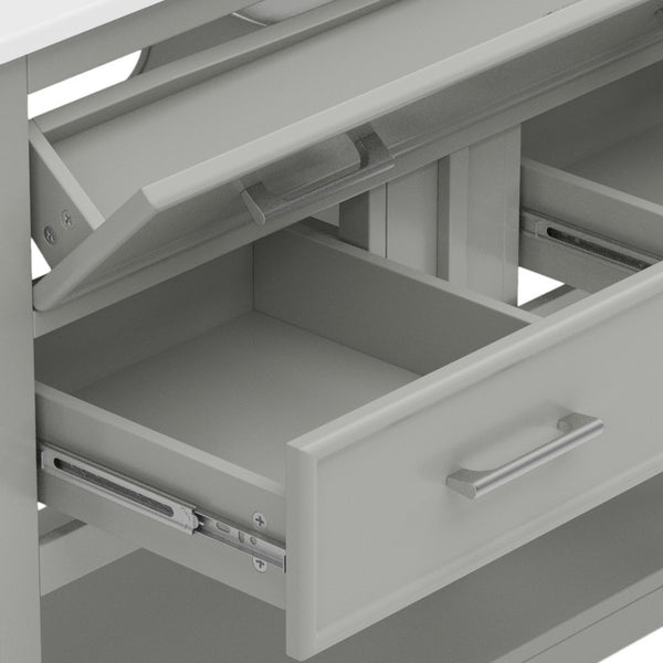 English Elm Christopher Knight Home® - 36" Modern Bathroom Vanity with Ceramic Sink, Tip-Out Tray, Soft-Close Drawers, Open Shelf, Waterproof Surface Gray N817P288908G