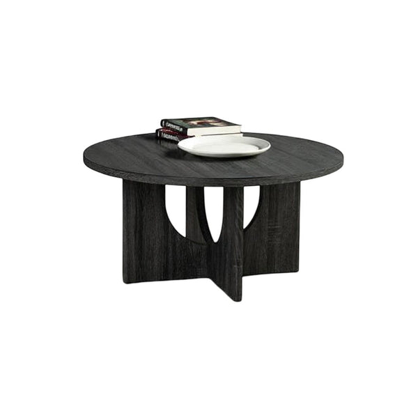 English Elm Contemporary 3-Piece Round Table Set: Stylish Coffee & End Tables With Cross-Arch Base In Gray Finish B2741P395102
