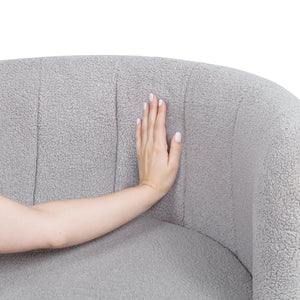 English Elm 360 Swivel Bouclé Sofa Chair with Hidden Storage Compartment, Ergonomic Plush Cushioning for Cozy Living Spaces Gray 28.75 L x 28 W x 20.5 H W1716P196474